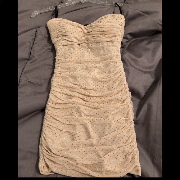 BEBE gold cream bodycon dress - Picture 2 of 4